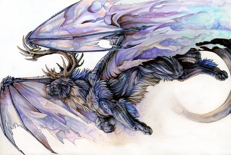 flying beast with antlers