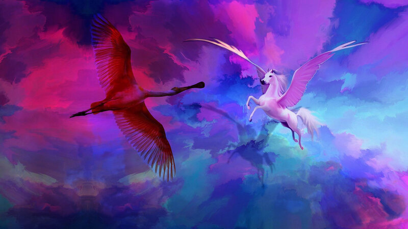 Flying Bird and Unicorn