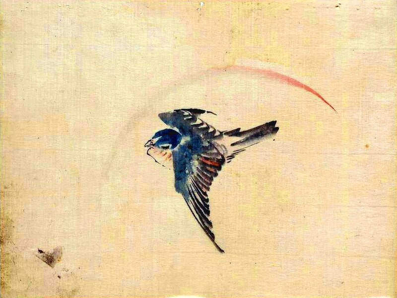Flying Bird in Motion — Blue