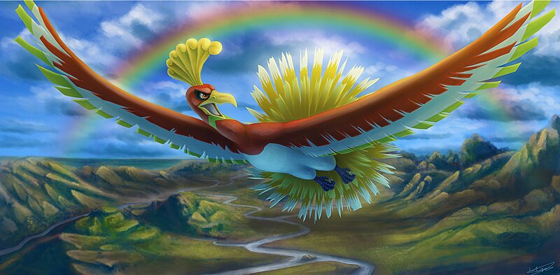 Flying Bird-like Creature — Blue, Dramatic