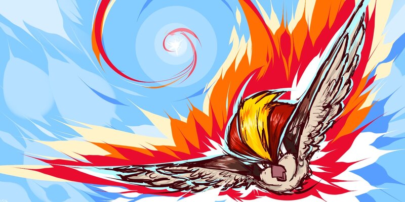 Flying Bird with Flames