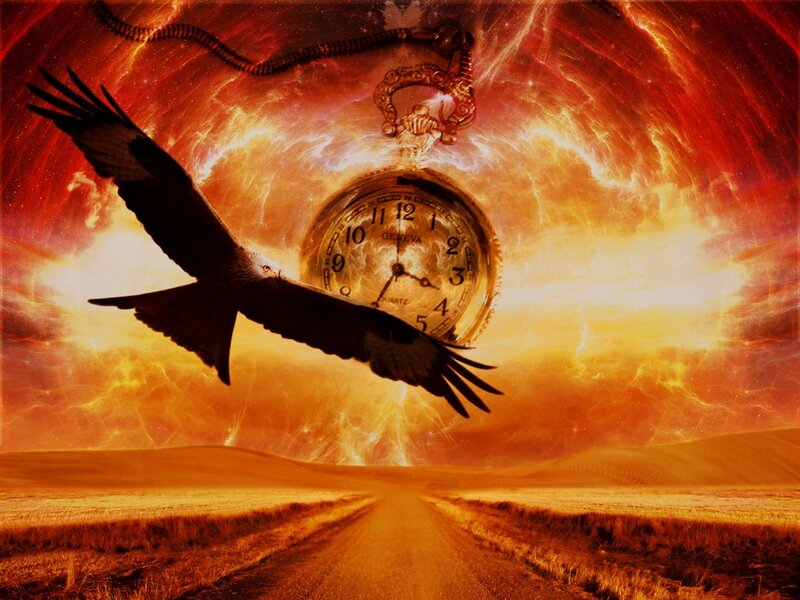 Flying Bird with Pocket Watch