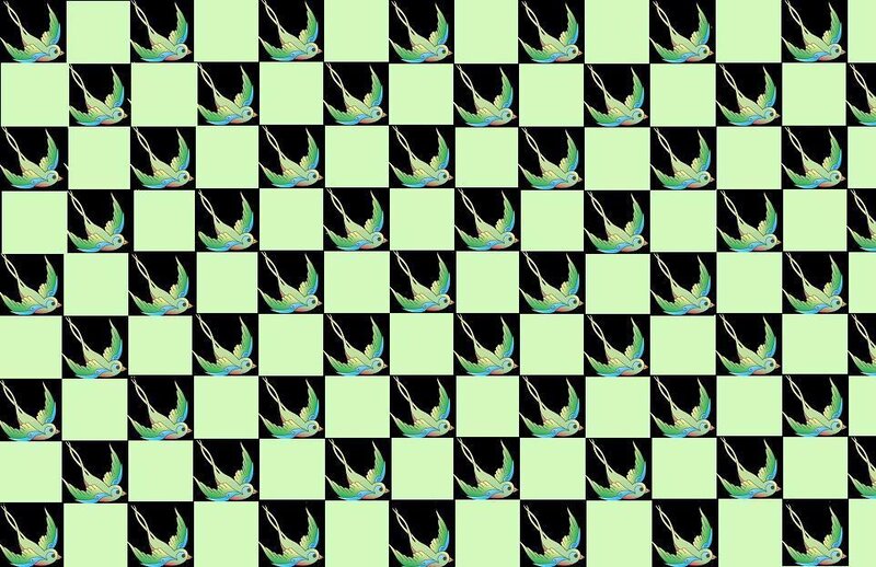 Flying Birds on Checkerboard