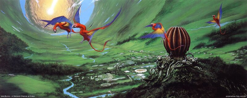 Flying Birds over Valley