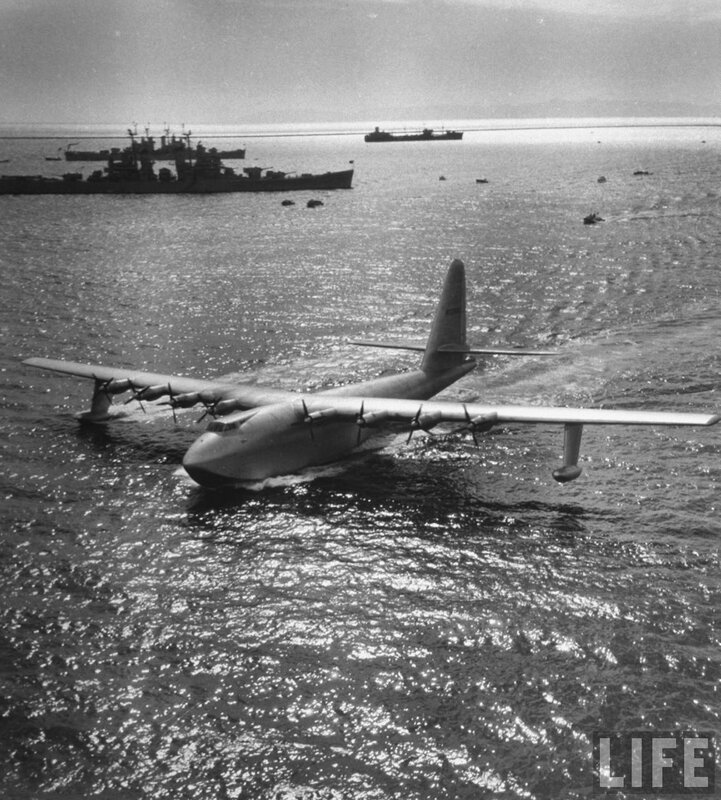 Flying boat on water surface