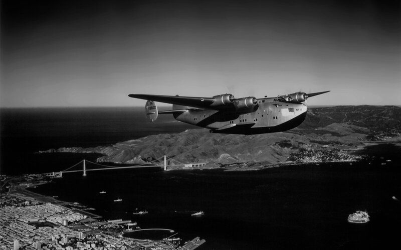 Flying boat over San Francisco