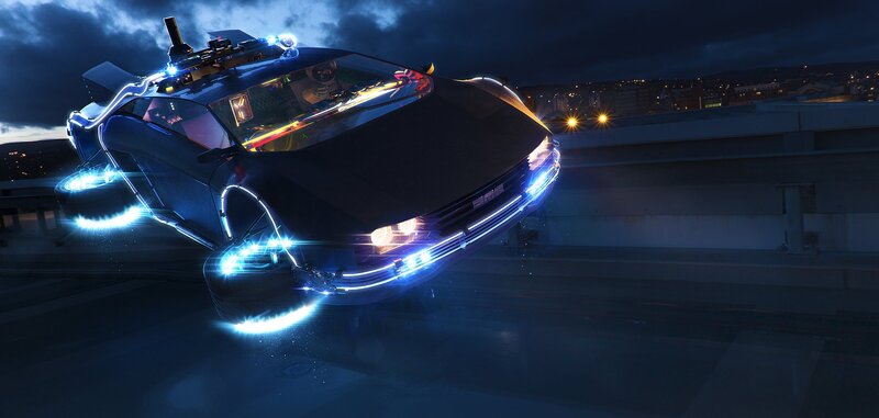 Flying Car at Night