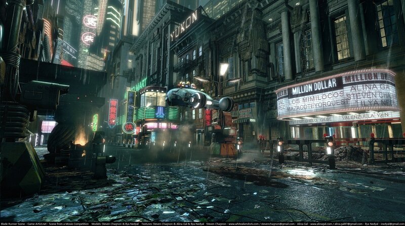 Flying Car in City — Black, Dramatic, Dark