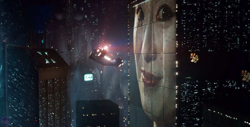 Flying Car in City — Black, Dramatic