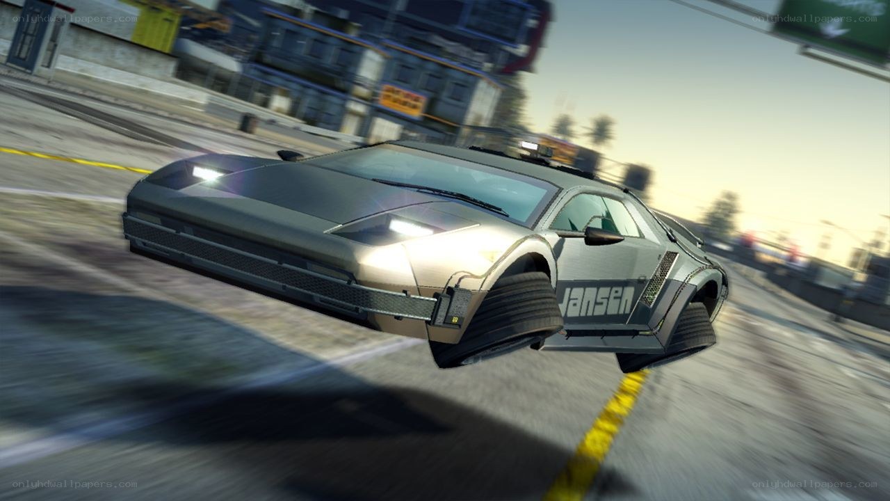 flying car in city