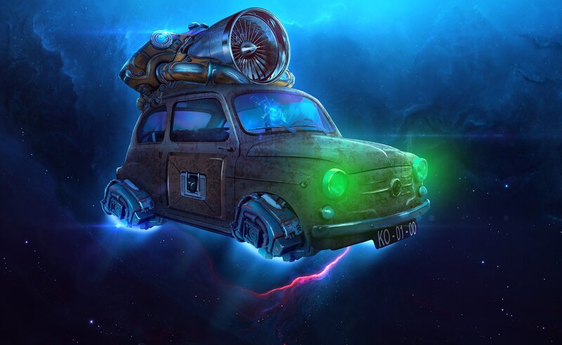 Flying Car in Space