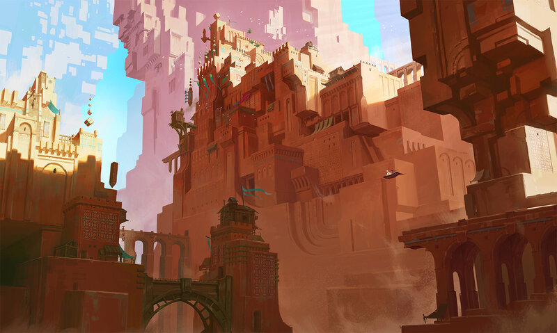 Flying Carpet over City