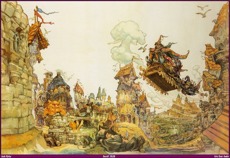 Flying Carriage over City — Yellow