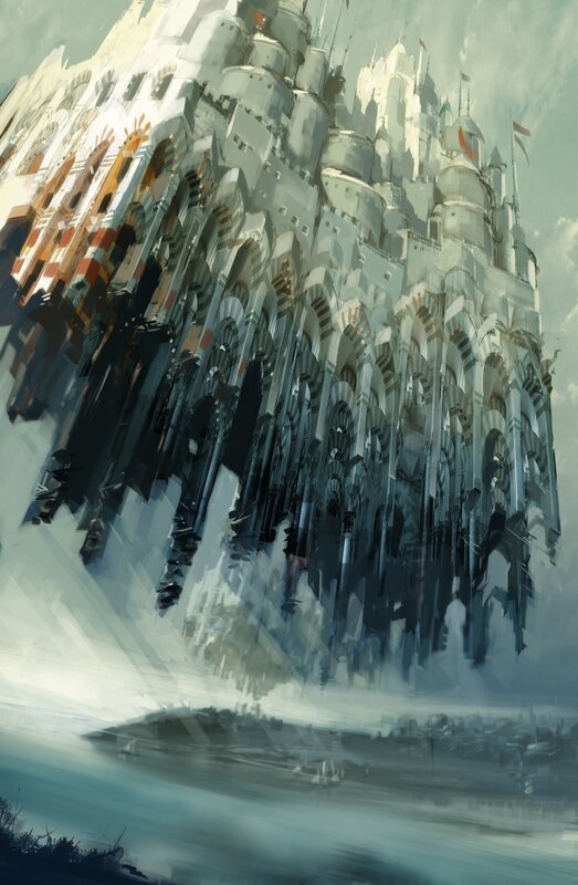 flying castle concept art