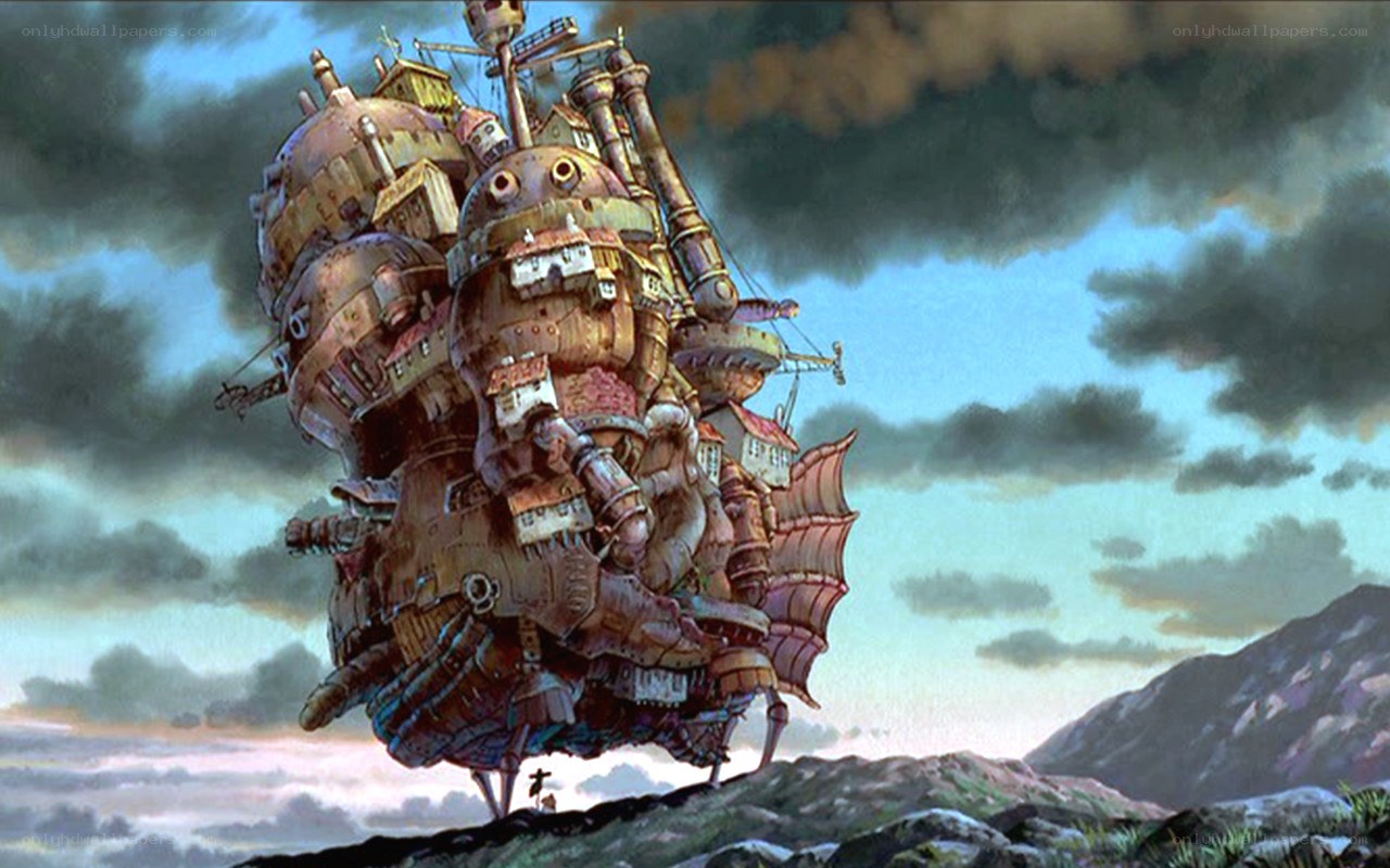 flying castle from howl's moving castle