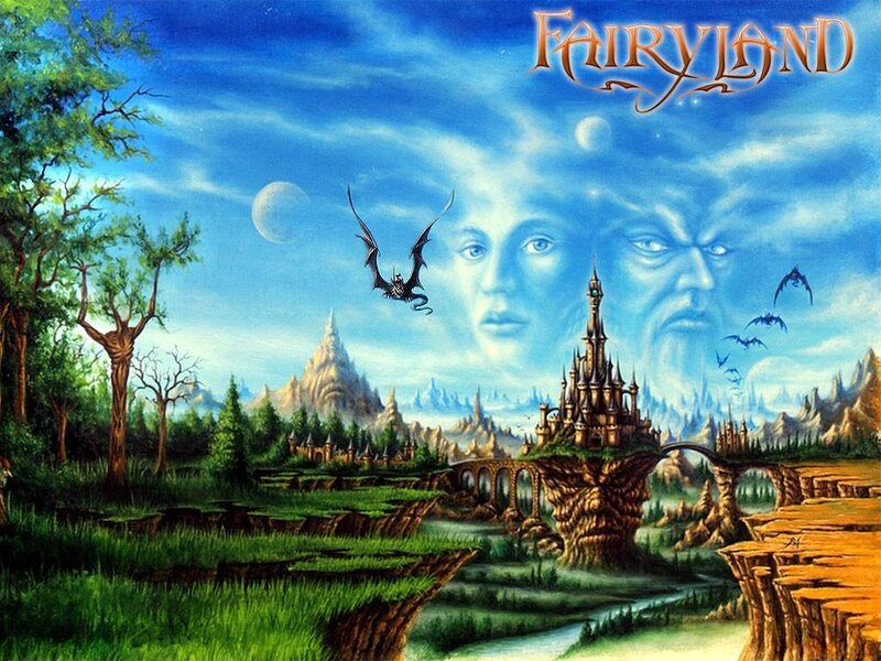 Flying Castle in Fantasy Landscape
