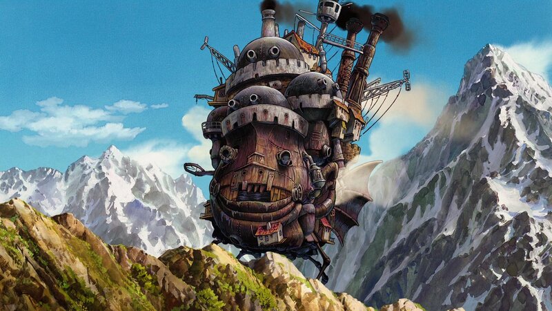 Flying Castle in Mountains — Blue