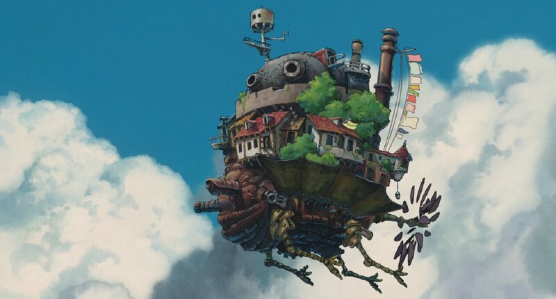 Flying Castle in Sky — Blue, Whimsical