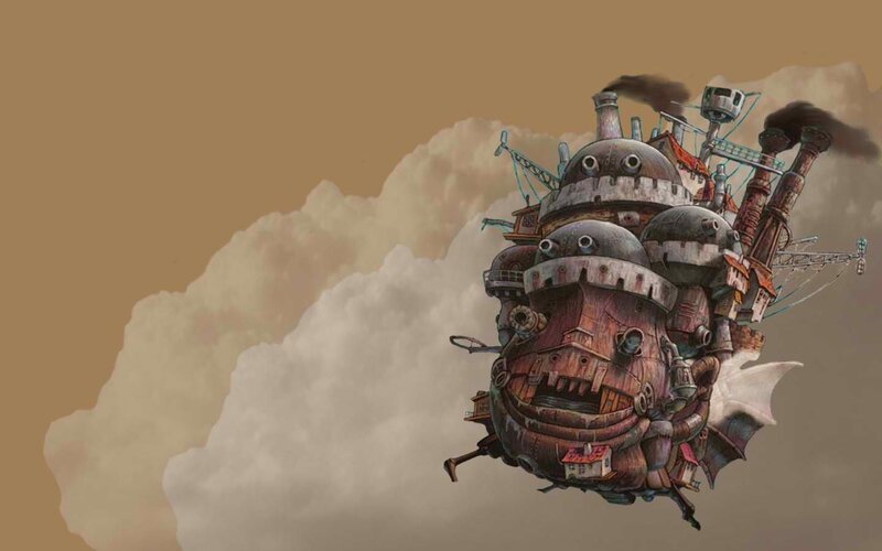 flying castle in the clouds