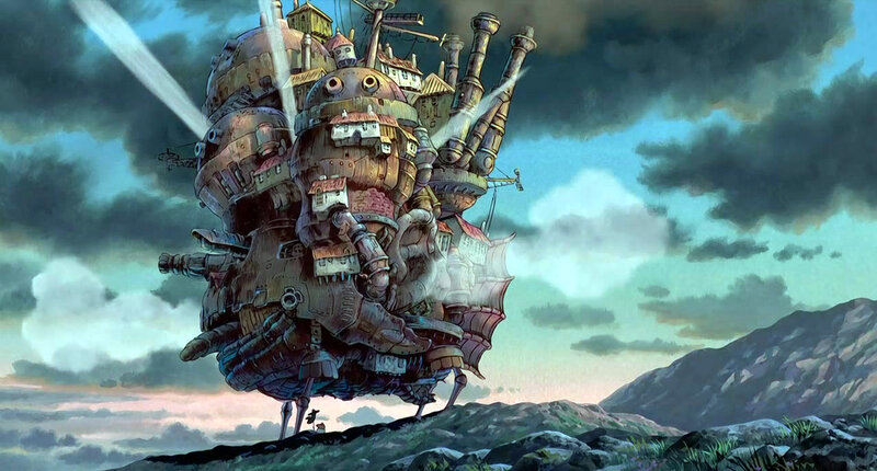 Flying Castle on Rocky Terrain