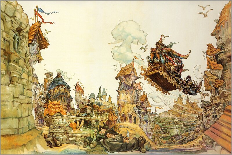 Flying Castle over Town