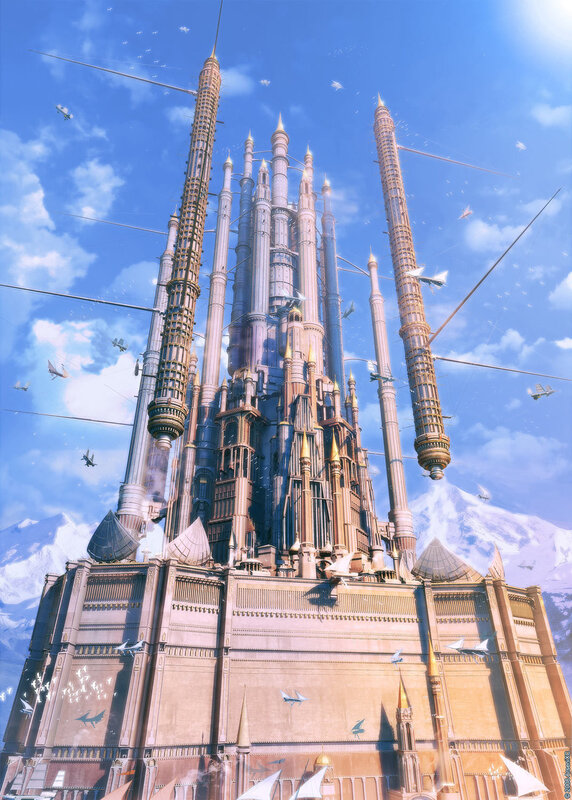 Flying Castle Structure — Blue