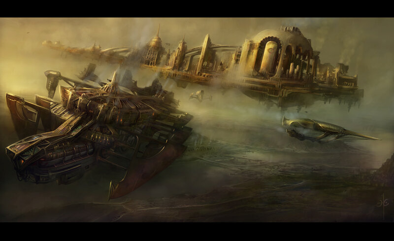 flying city and airships