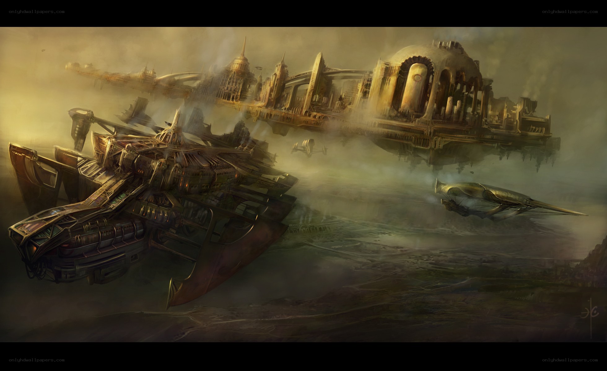 flying city and airships
