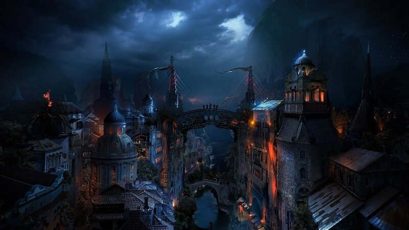 Flying City at Night