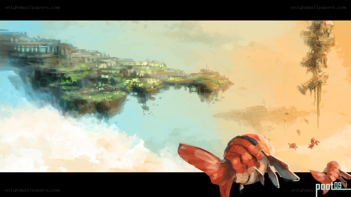 flying city concept art