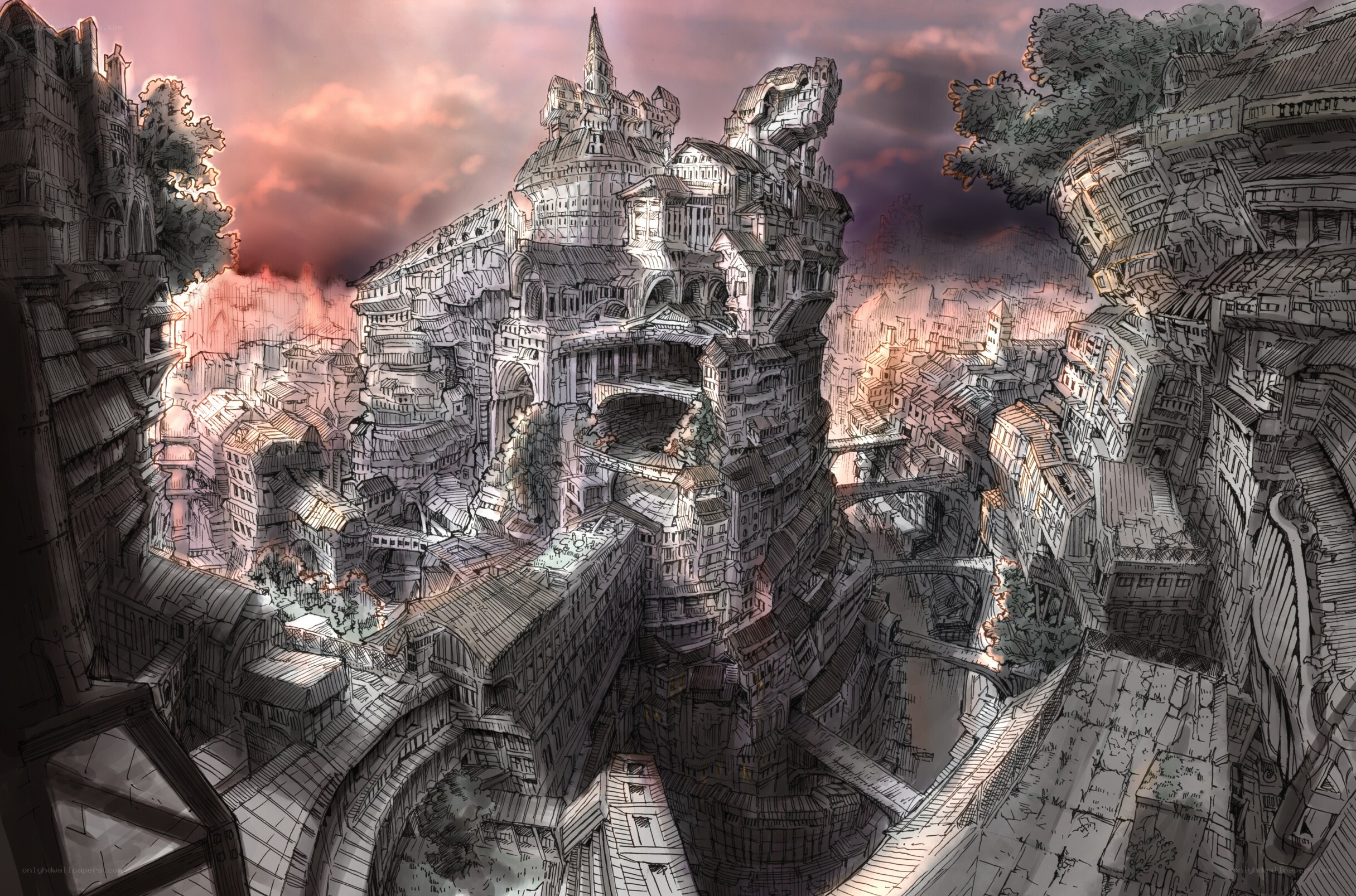 flying city concept art