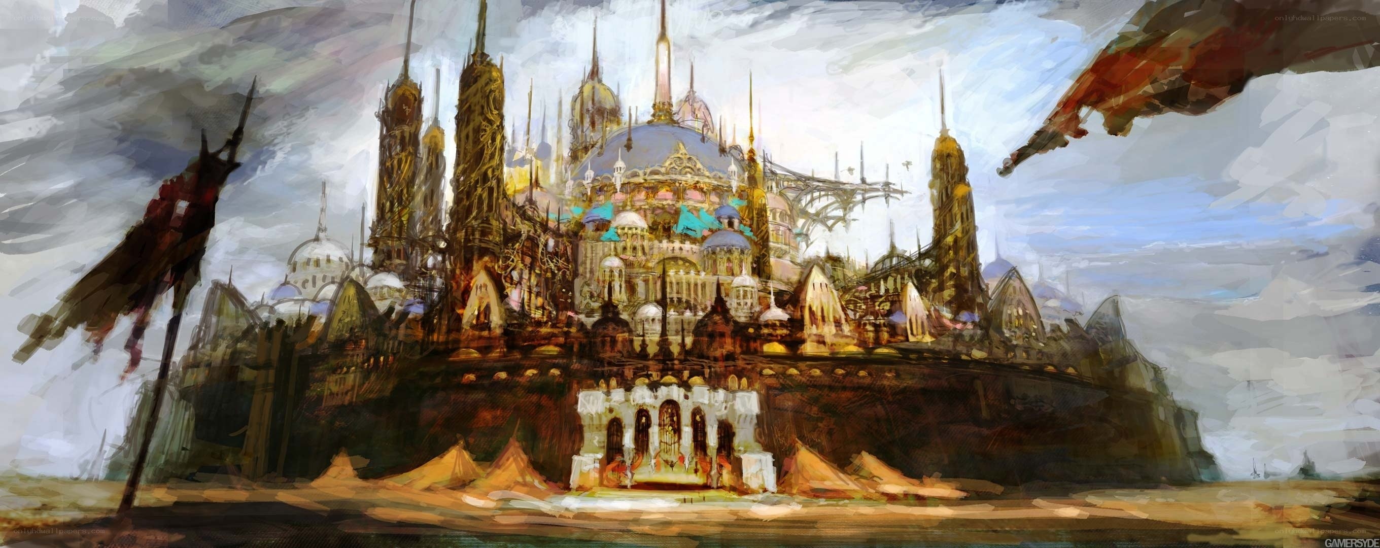 flying city concept art