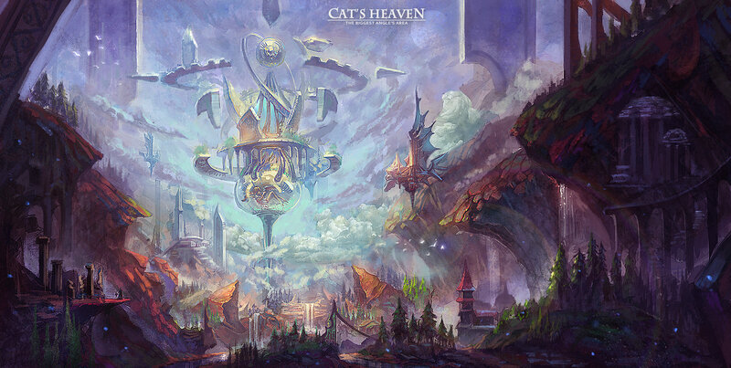 Flying City in Sky