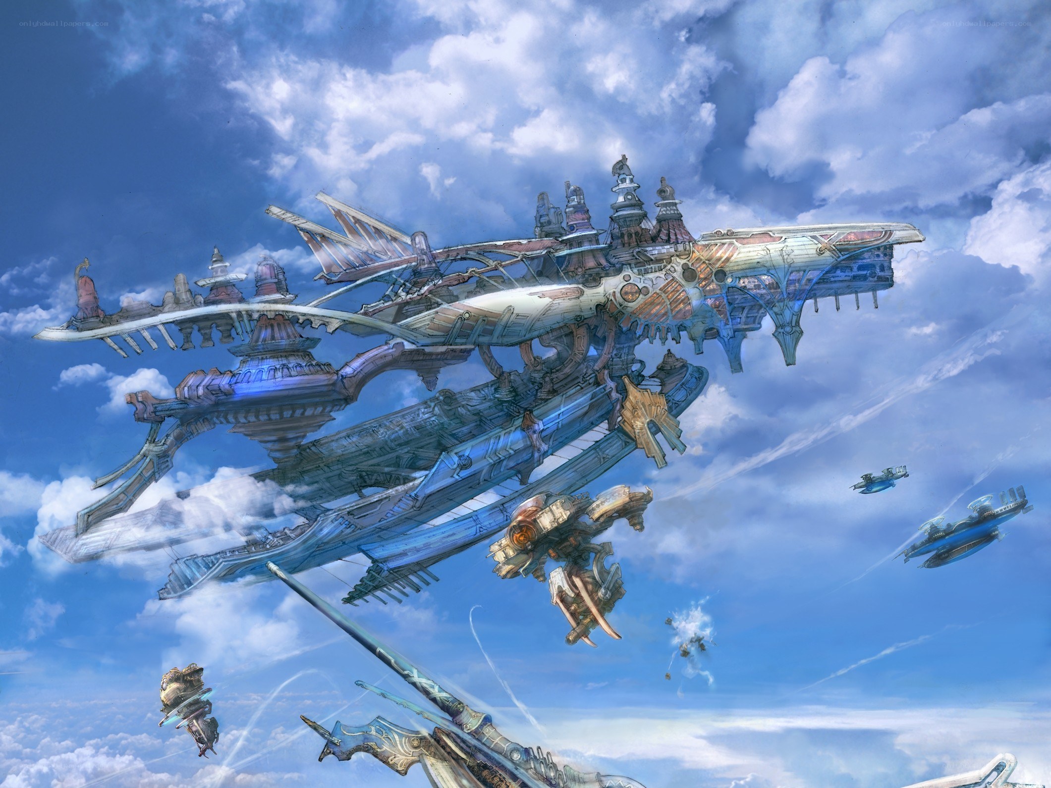 Flying city in the sky