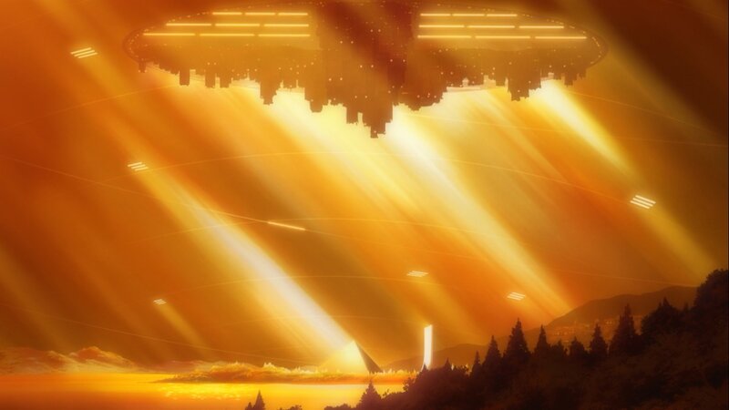 Flying City over Landscape