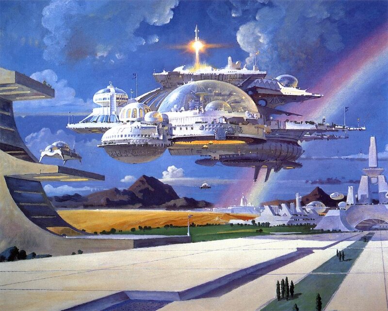 Flying City Structure — Blue, Dramatic