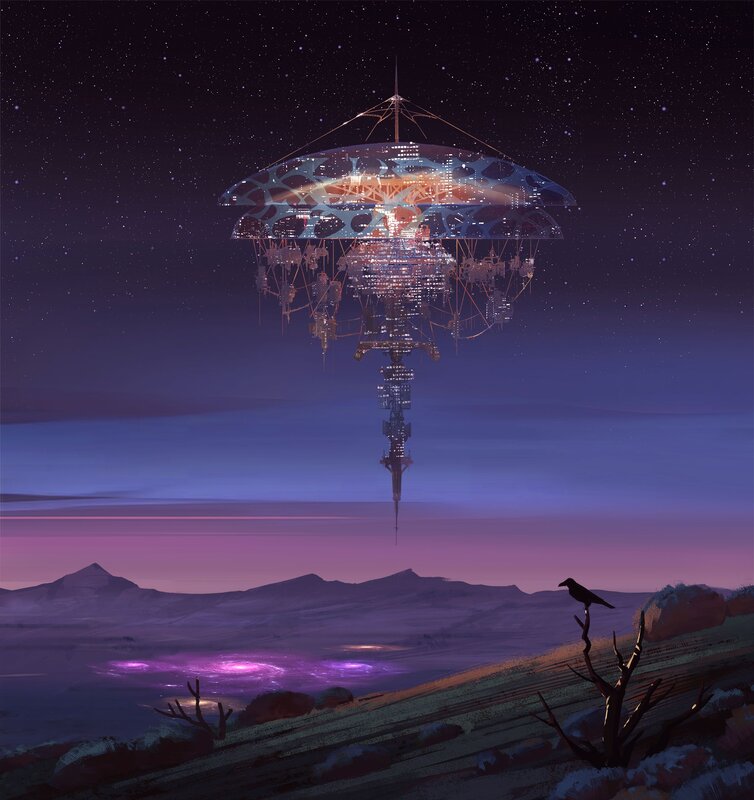 Flying City Structure — Purple