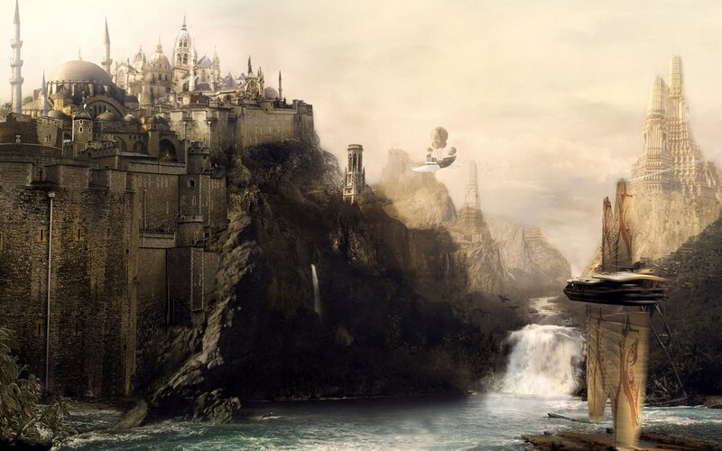 Flying City with Castle