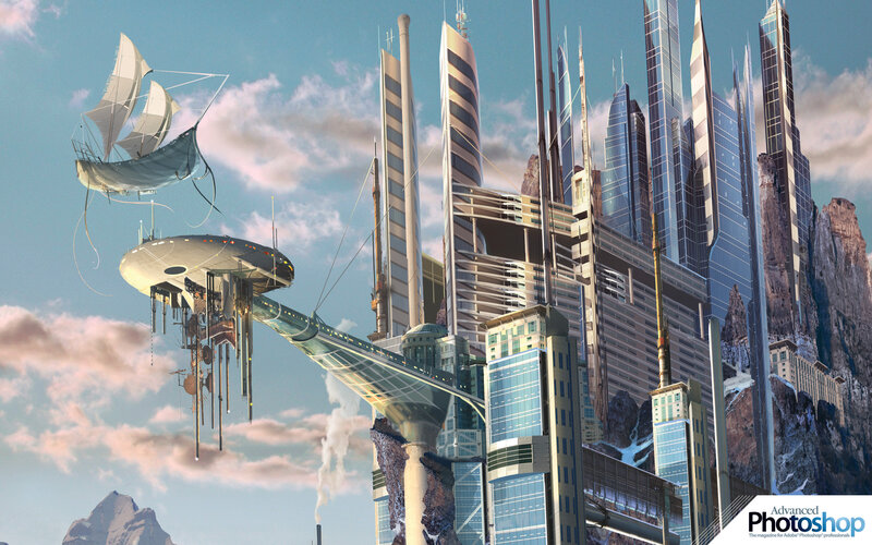 Flying Cityscape — Blue, Dramatic, Afternoon