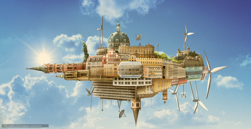 Flying Cityscape Collage