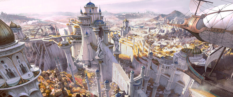 Flying Cityscape — White