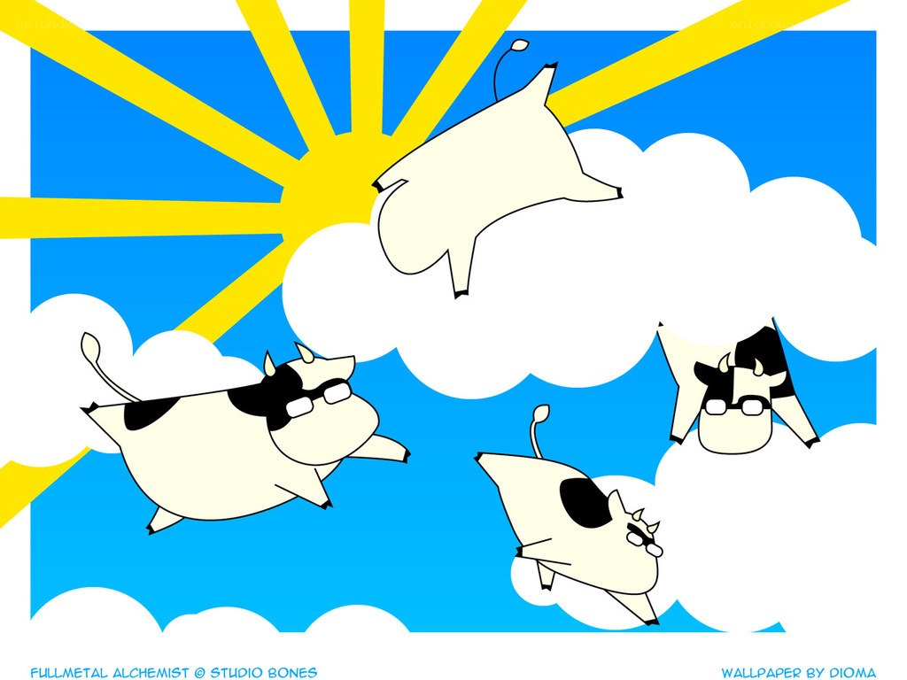 Flying cows in the sky
