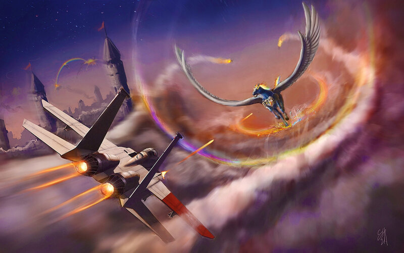 Flying Creature and Jet