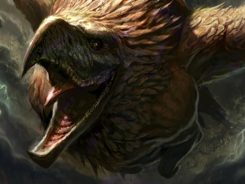 Flying Creature with Open Mouth