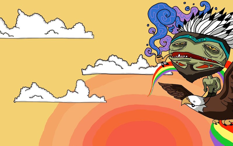 flying creature with rainbow