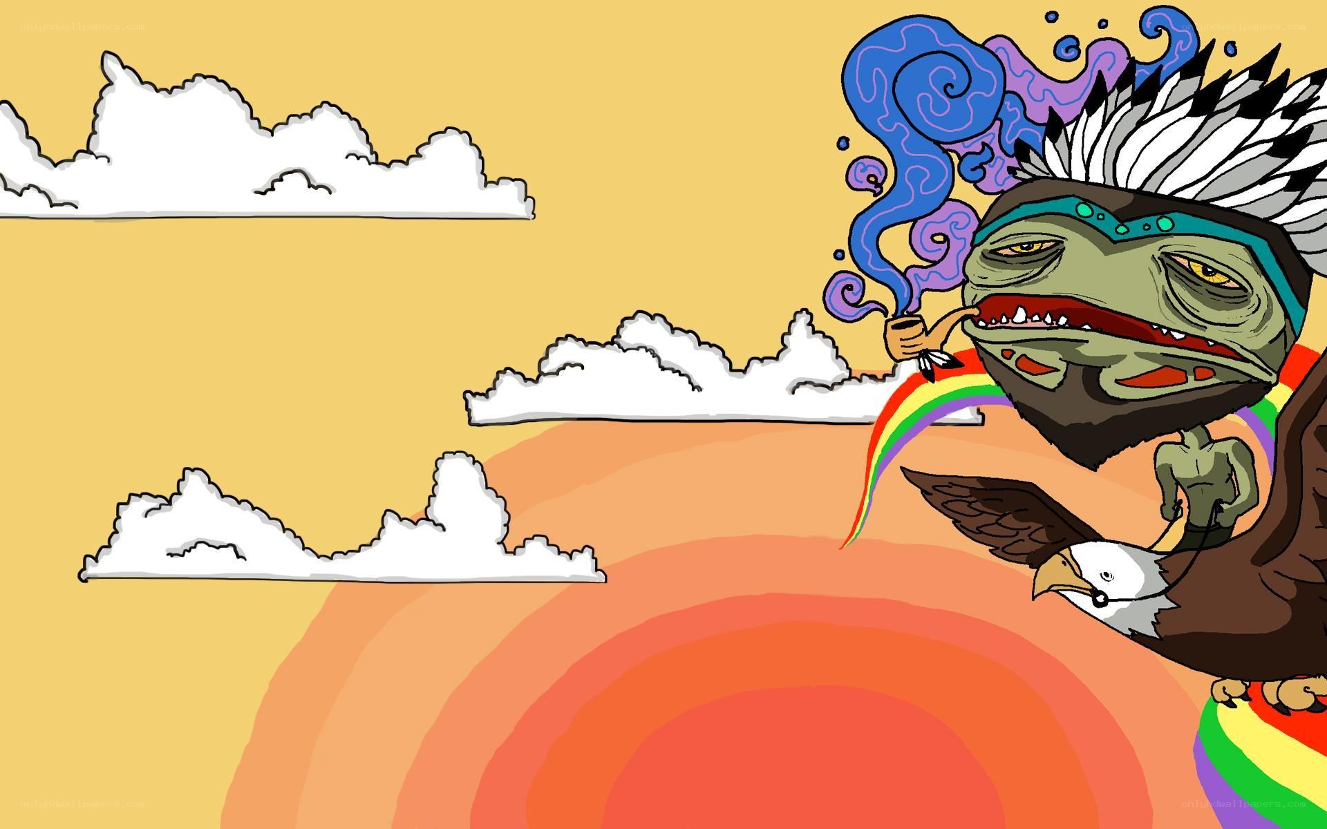 flying creature with rainbow
