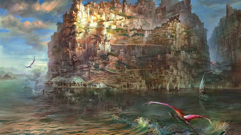 Flying Creatures Near Cliff City