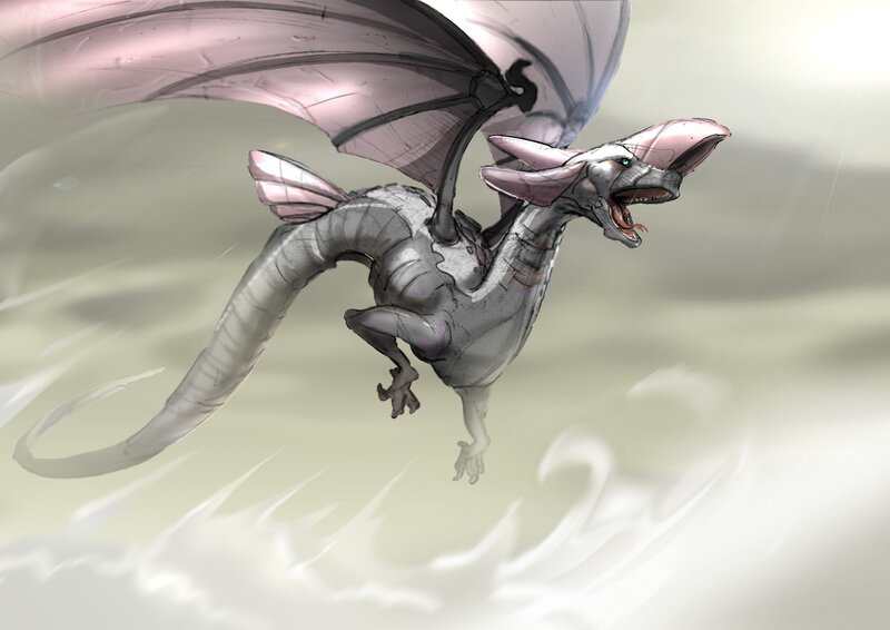 Flying Dragon in Clouds