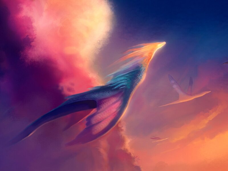 Flying Dragon in Sky