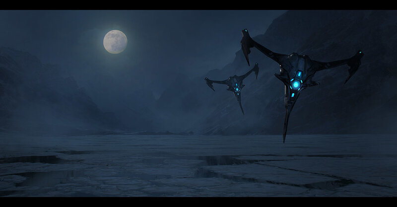 Flying Drones in Moonlight